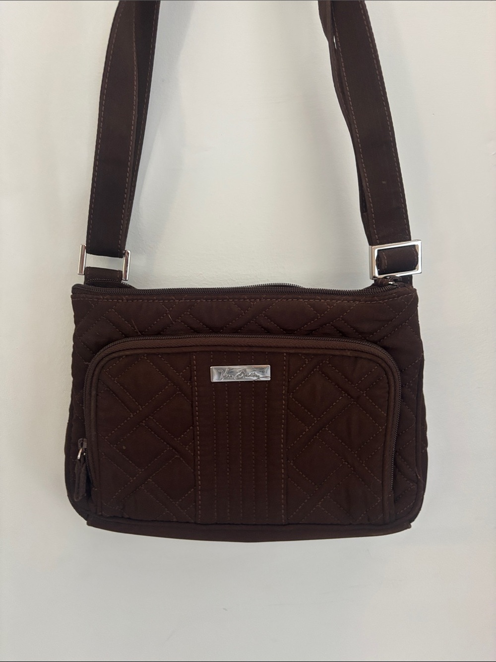 Vera Bradley Quilted Crossbody in Chocolate Brown